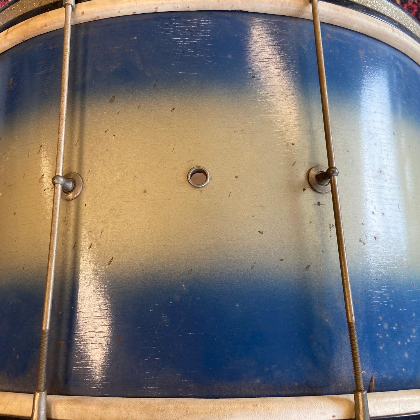 VINTAGE 27" Bass Drum - Blue & Silver Duco